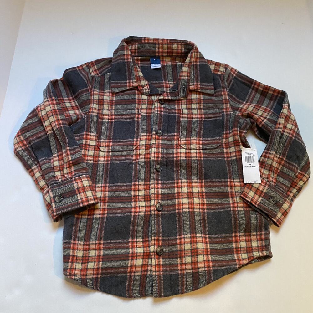 NEW Old Navy Plaid Flannel Button Down Long Sleeve Shirt